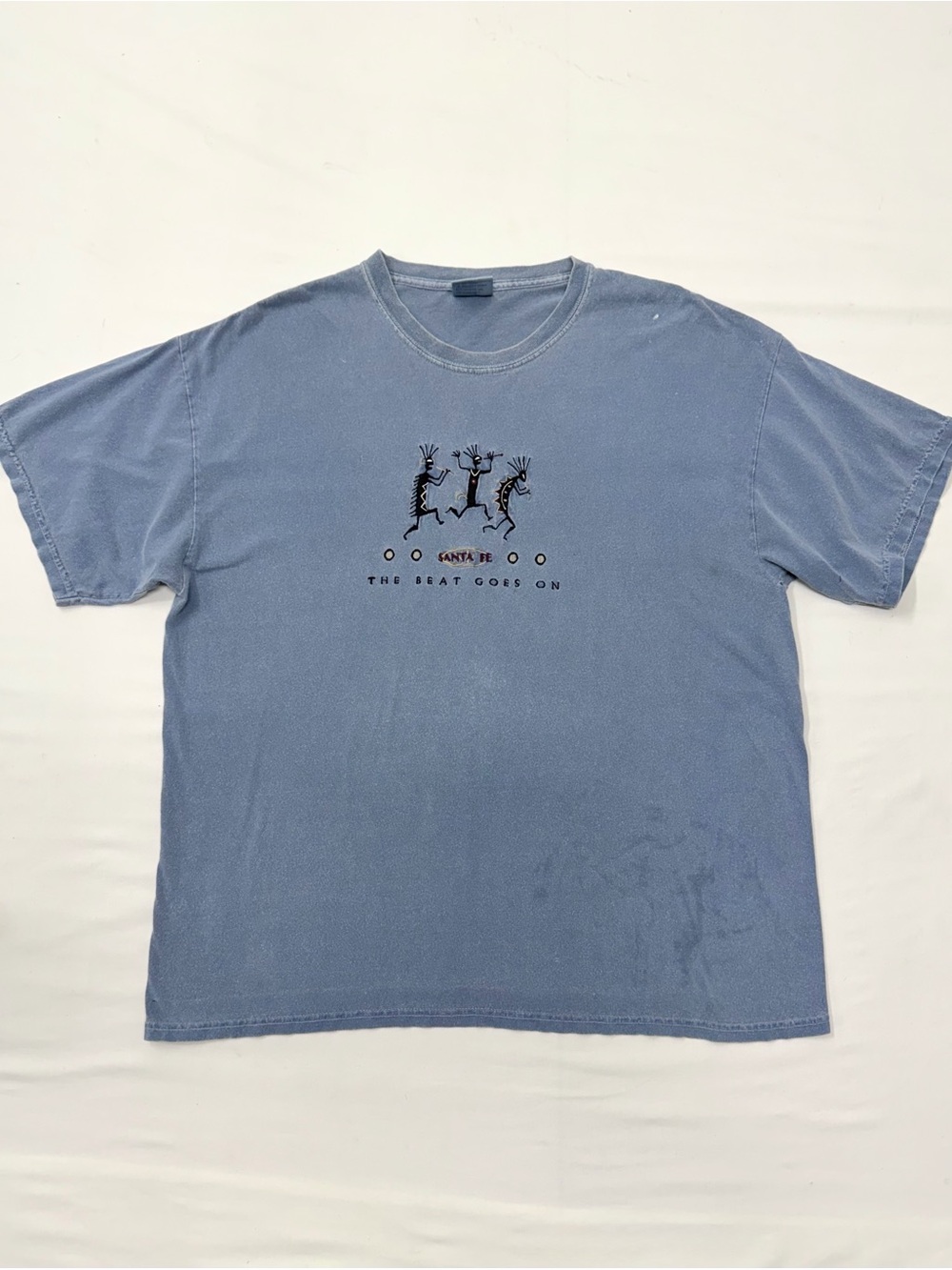 Vintage Santa Fe “The Beat Goes On” Blue Graphic T-Shirt | Size L